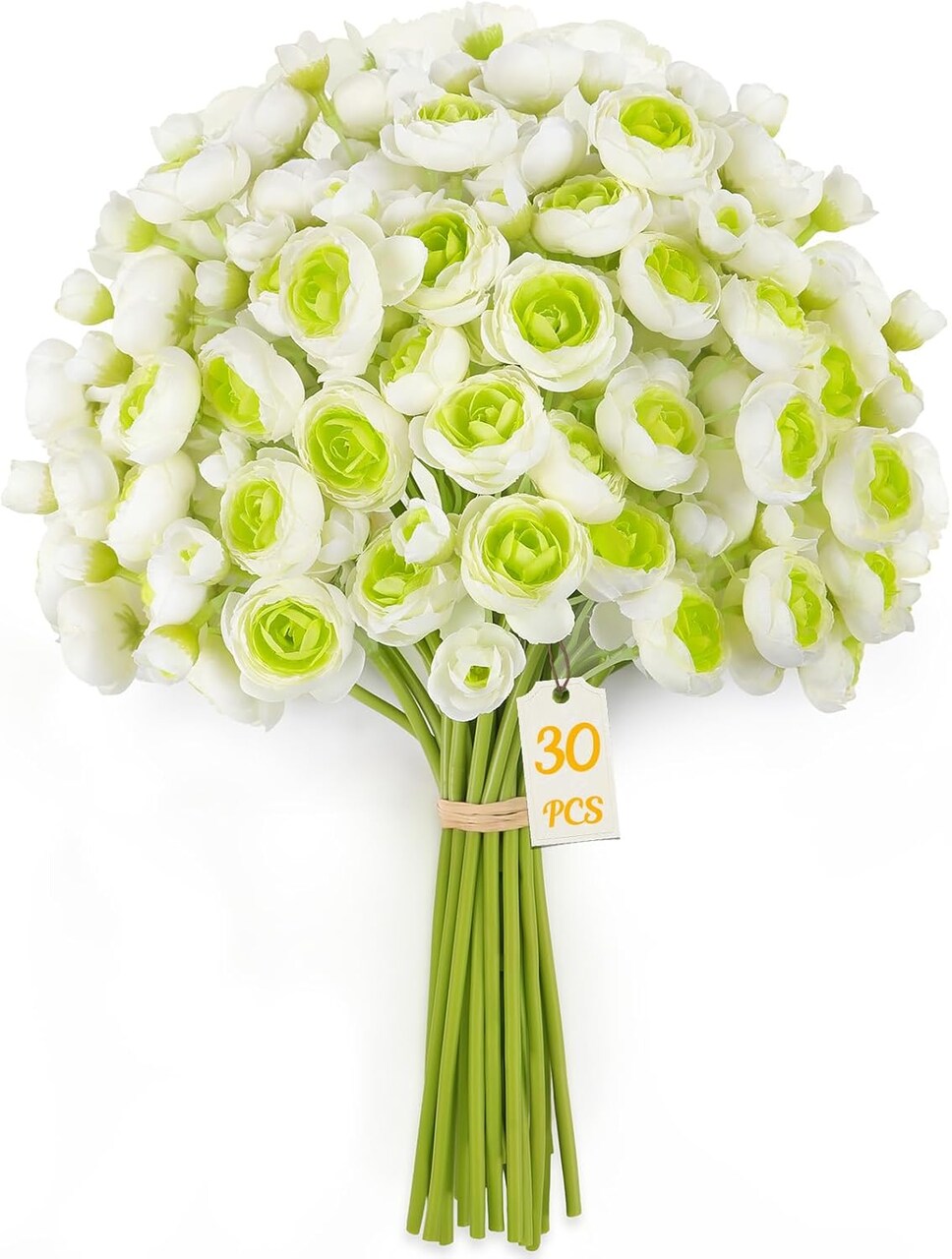 30PCS Ranunculus Artificial Flowers Faux Silk Mini Flowers for DIY Bouquets